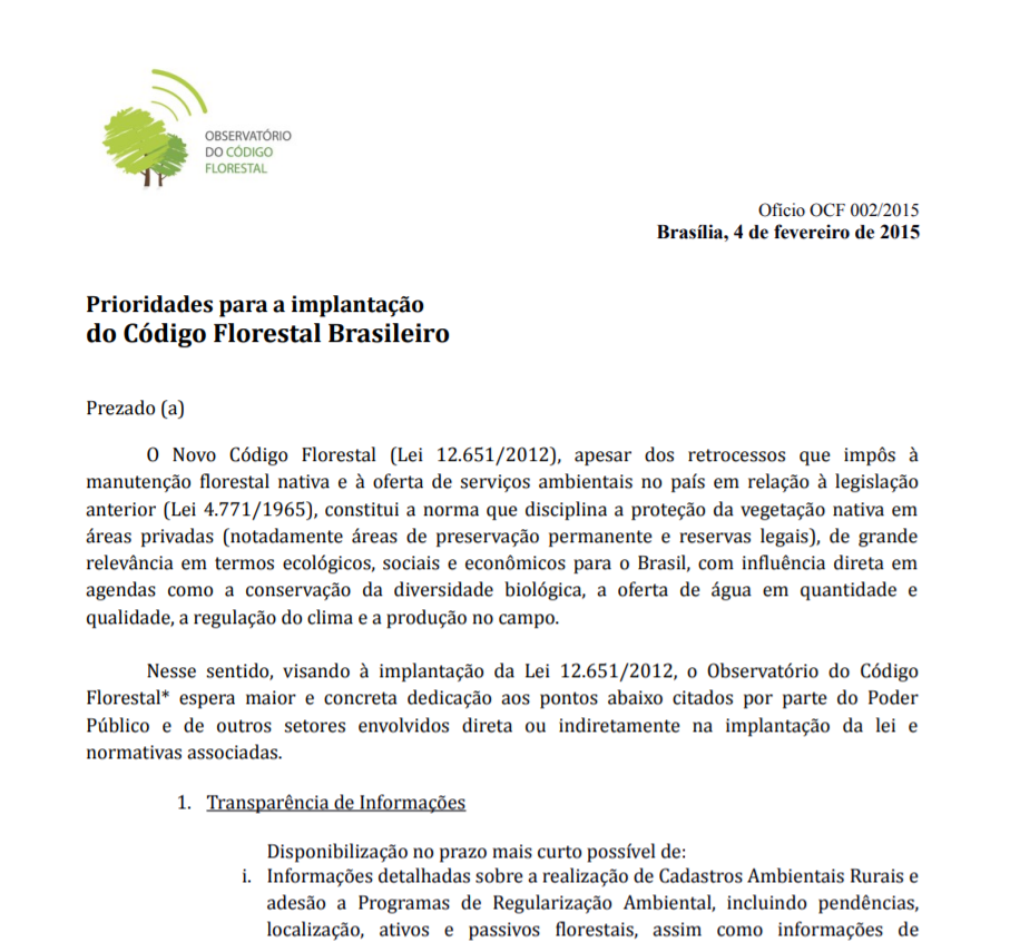 CHAMADA ABERTA PARA CONTRATAÇÃO DE ESTAGIÁRIO DE DIREITO - Observatório do  Código Florestal
